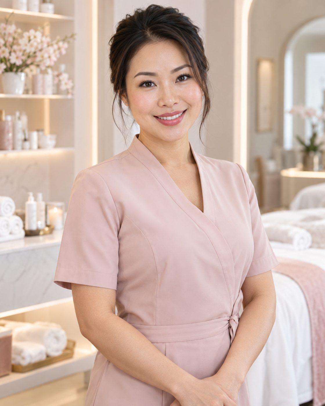 Người mẫu minh họa chuyên viên làm đẹp
