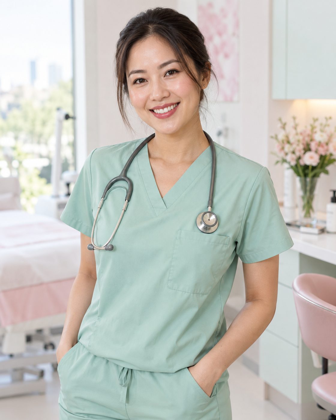 Người mẫu minh họa chuyên viên chăm sóc sức khỏe